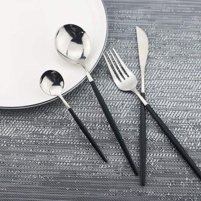 JASHII 30-Piece Stainless Steel Satin Finish Flatware Set, Mirror Polished Tableware Cutlery for Home and Restaurant, Dishwasher Safe - Image 2